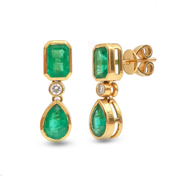 JPERG-3687/10201 Emerald Diamond Earring | 18K