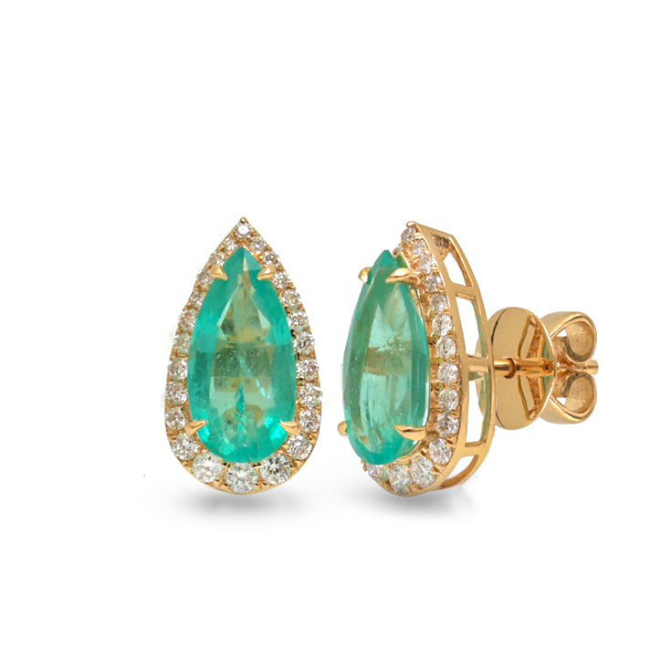 JPERG-3701/10297 Emerald Diamond Earring | 14K