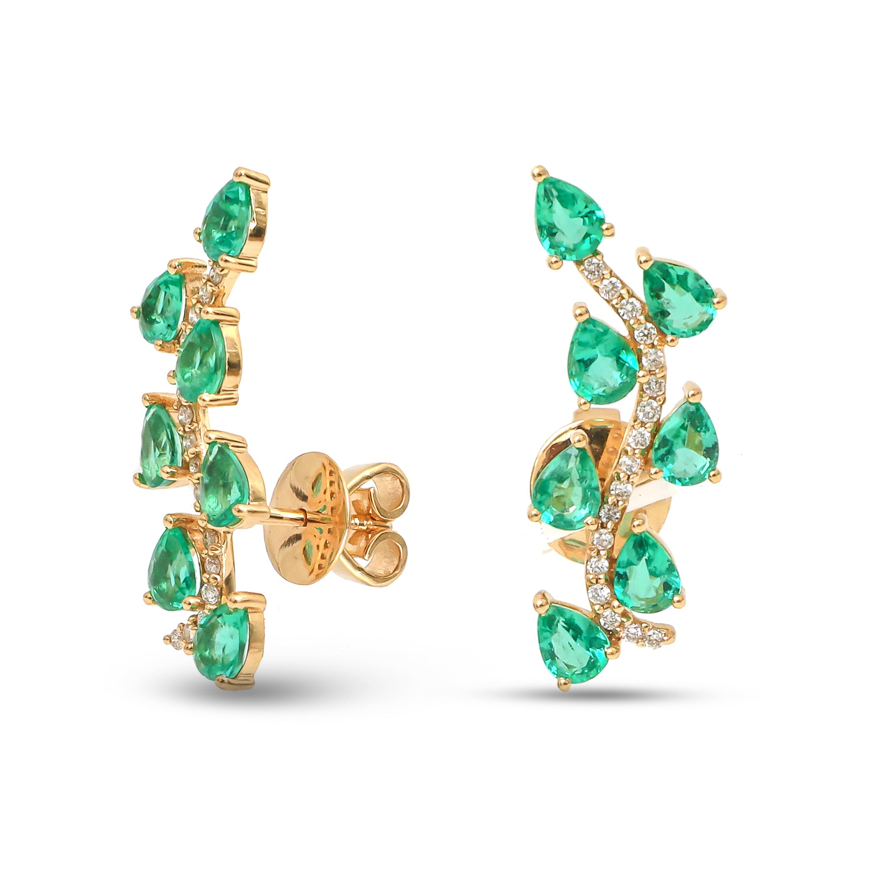 JPERG-3715/10347 Emerald Diamond Earring | 18K