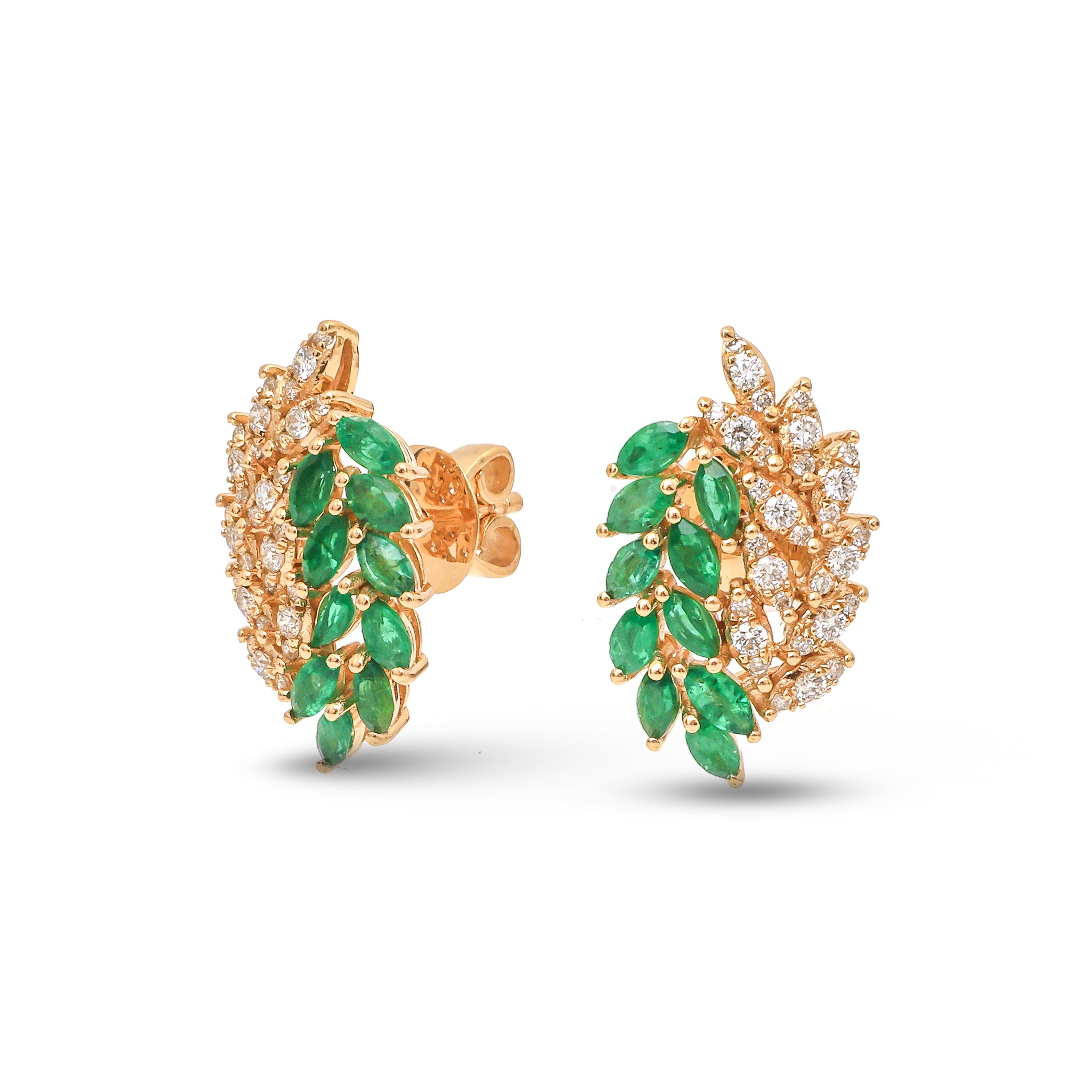 JPERG-3725/10357 Emerald Diamond Earring | 18K
