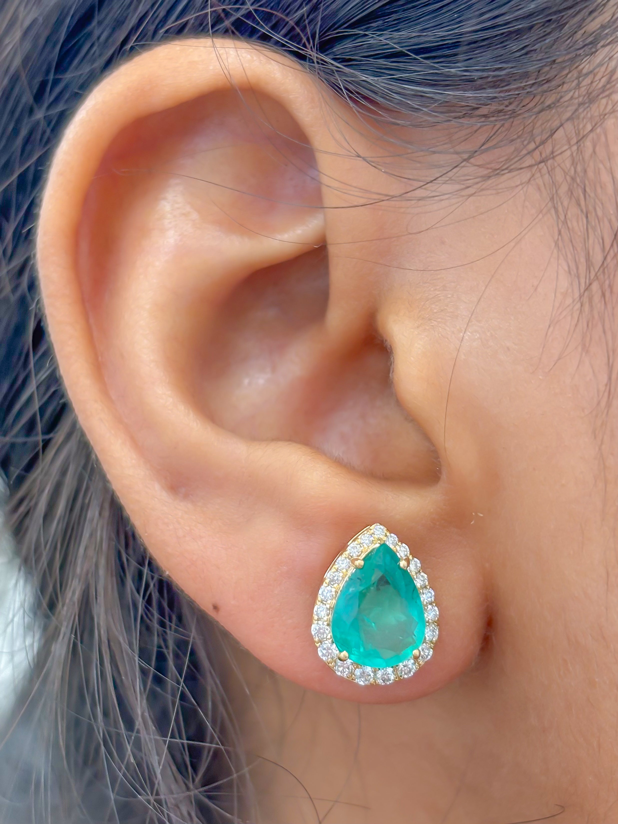 JPERG-3752/10433 Emerald Diamond Earring | 14K