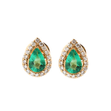 JPERG-3752/10433 Emerald Diamond Earring | 14K