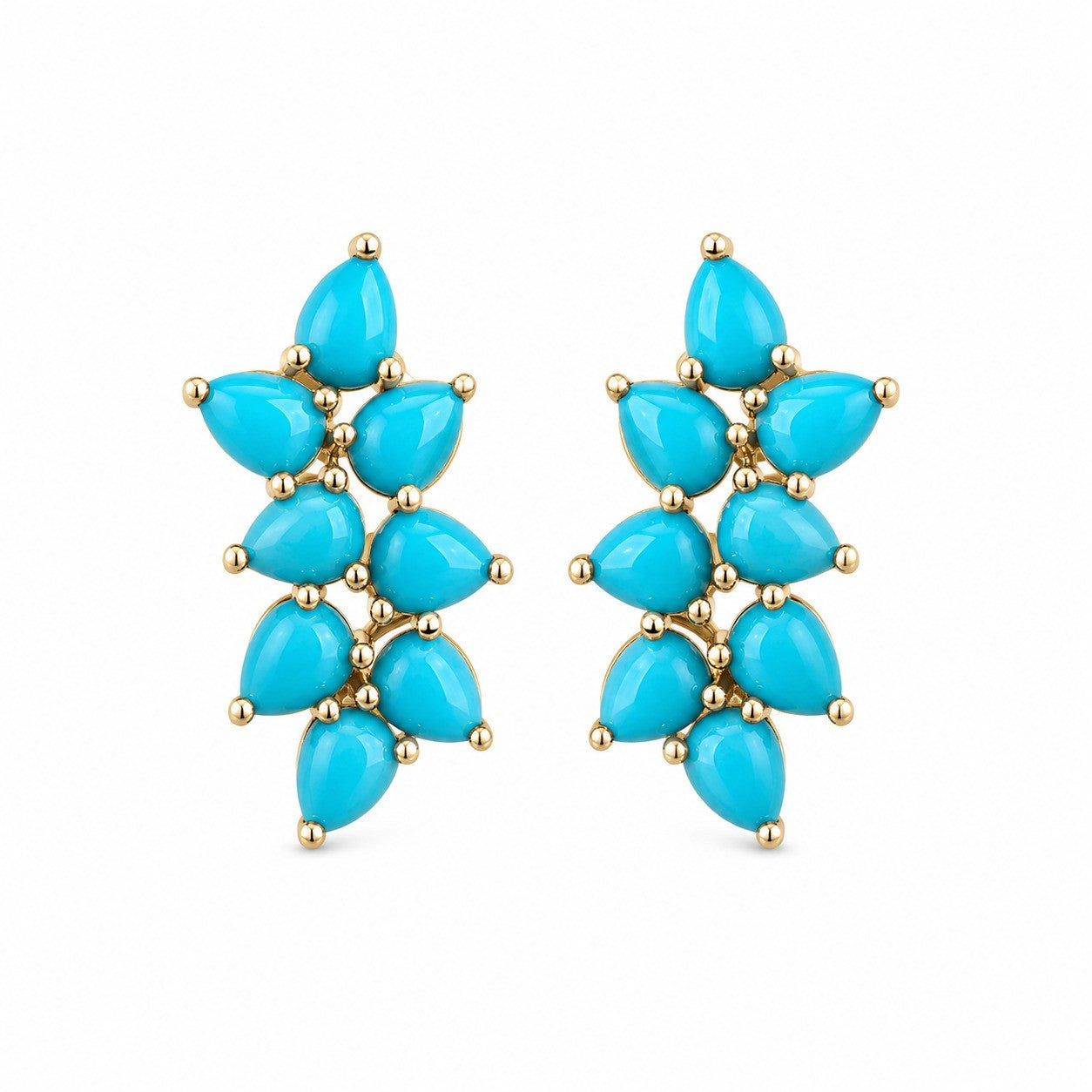 JPERG-3758/10462 Turquoise Earring | 18K
