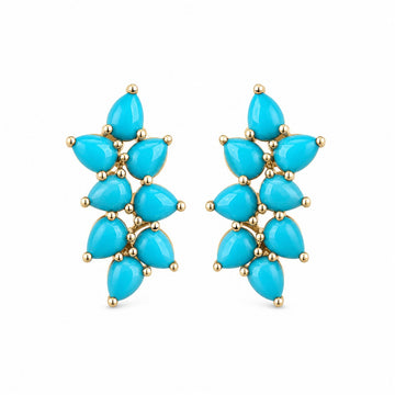 JPERG-3758/10462 Turquoise Earring | 18K