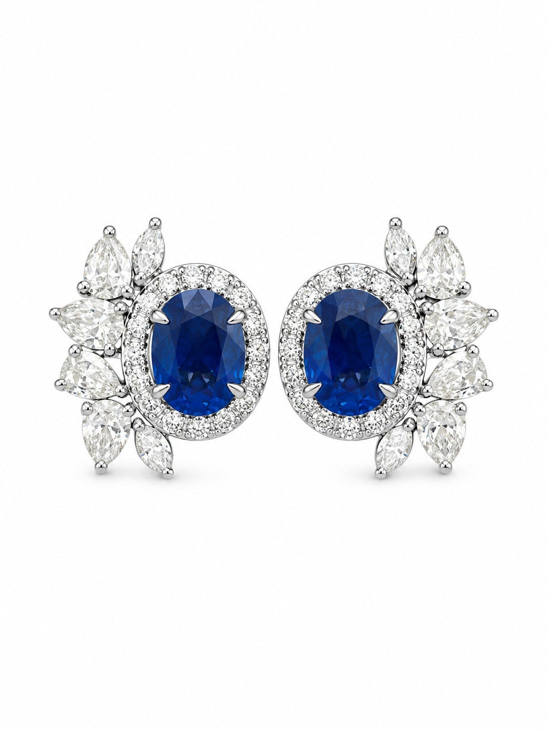JPERG-3759/10466 Diamond Blue Sapphire Earring | 18K