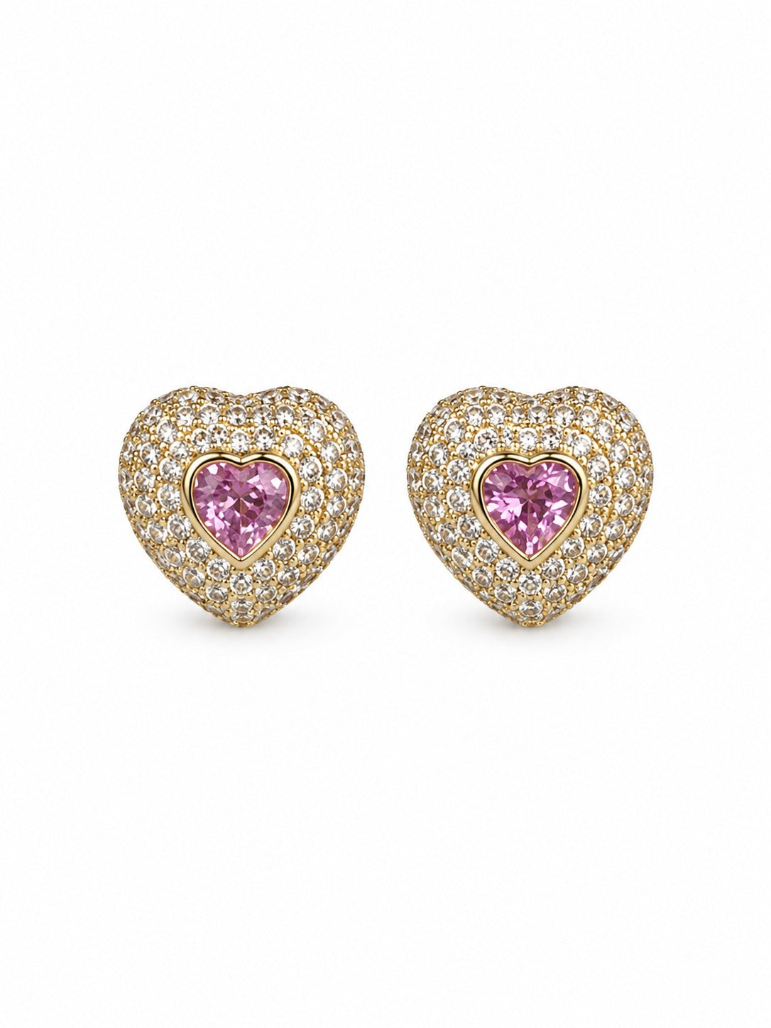 JPERG-3765/10480 Pink Sapphire Diamond Earring | 14K