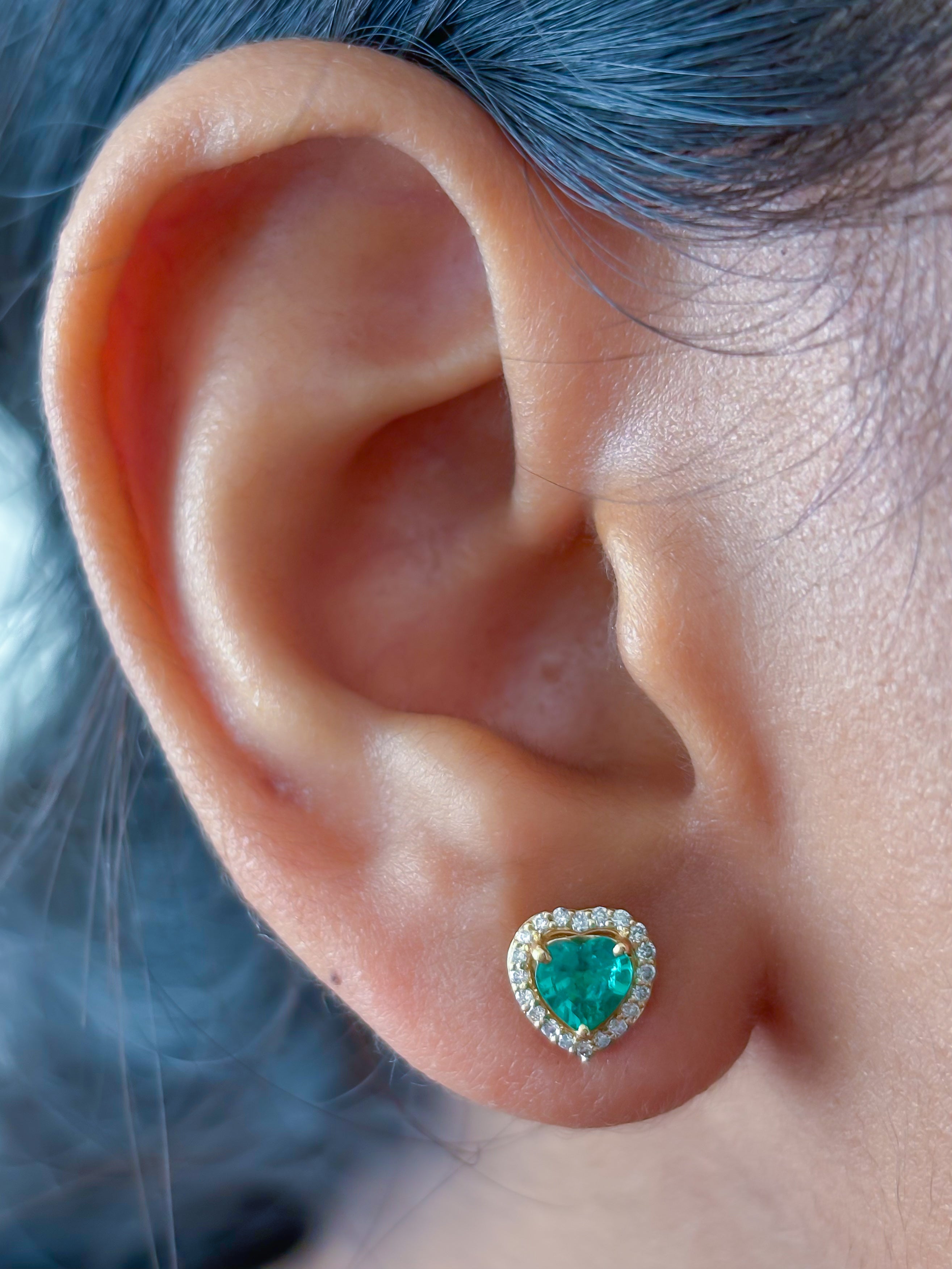 JPERG-3770/10489 Emerald Diamond Earring | 18K