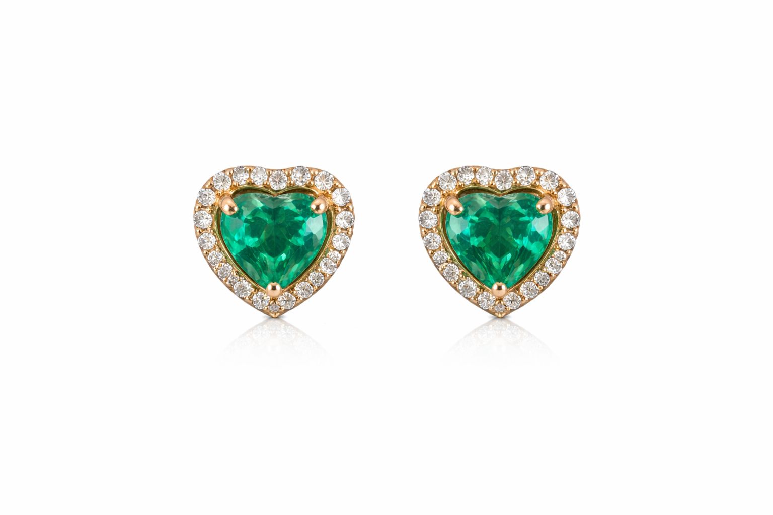 JPERG-3771/10490 Emerald Diamond Earring | 18K