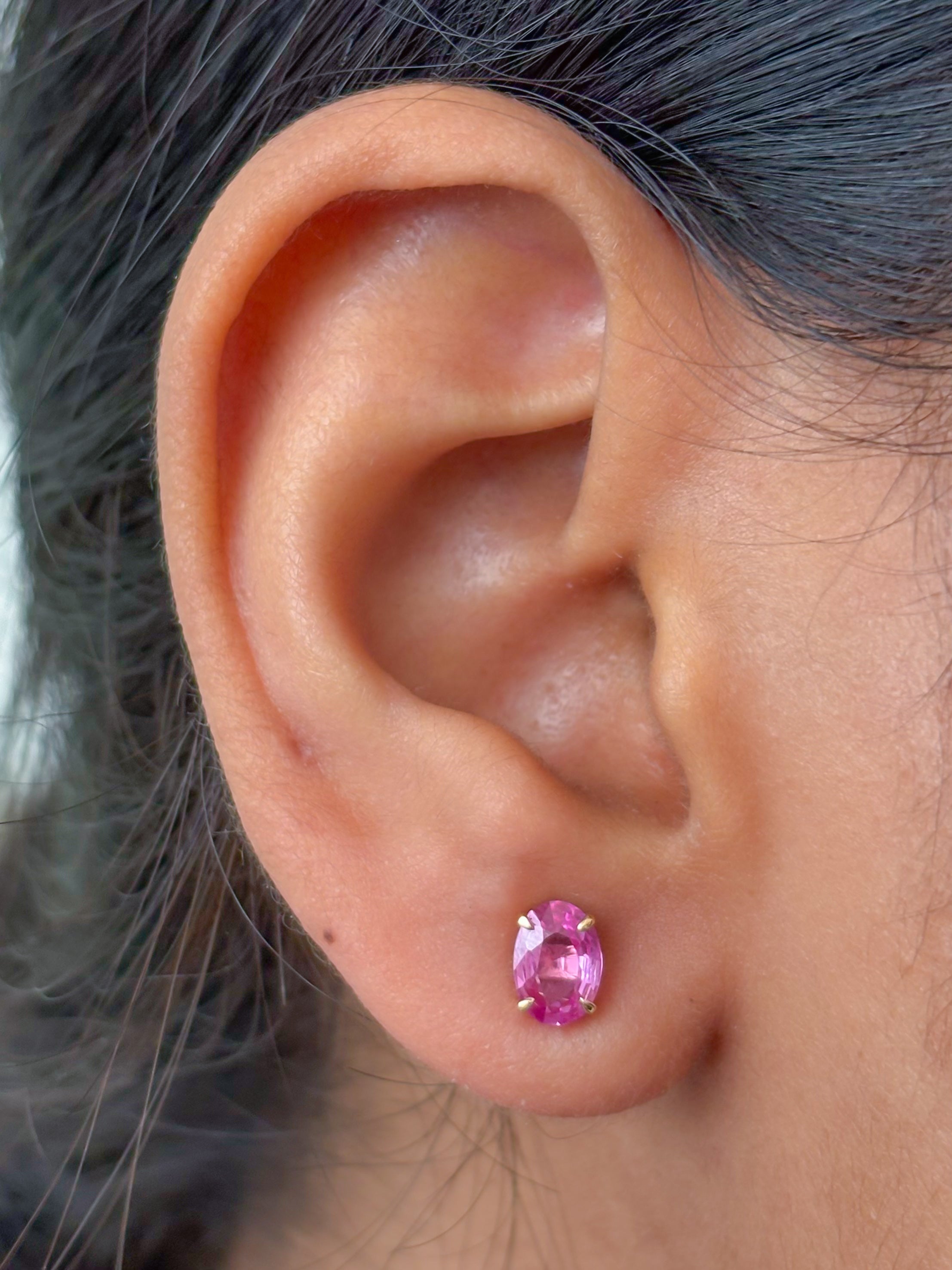 JPERG-3787/10549 Pink Sapphire Earring | 18K