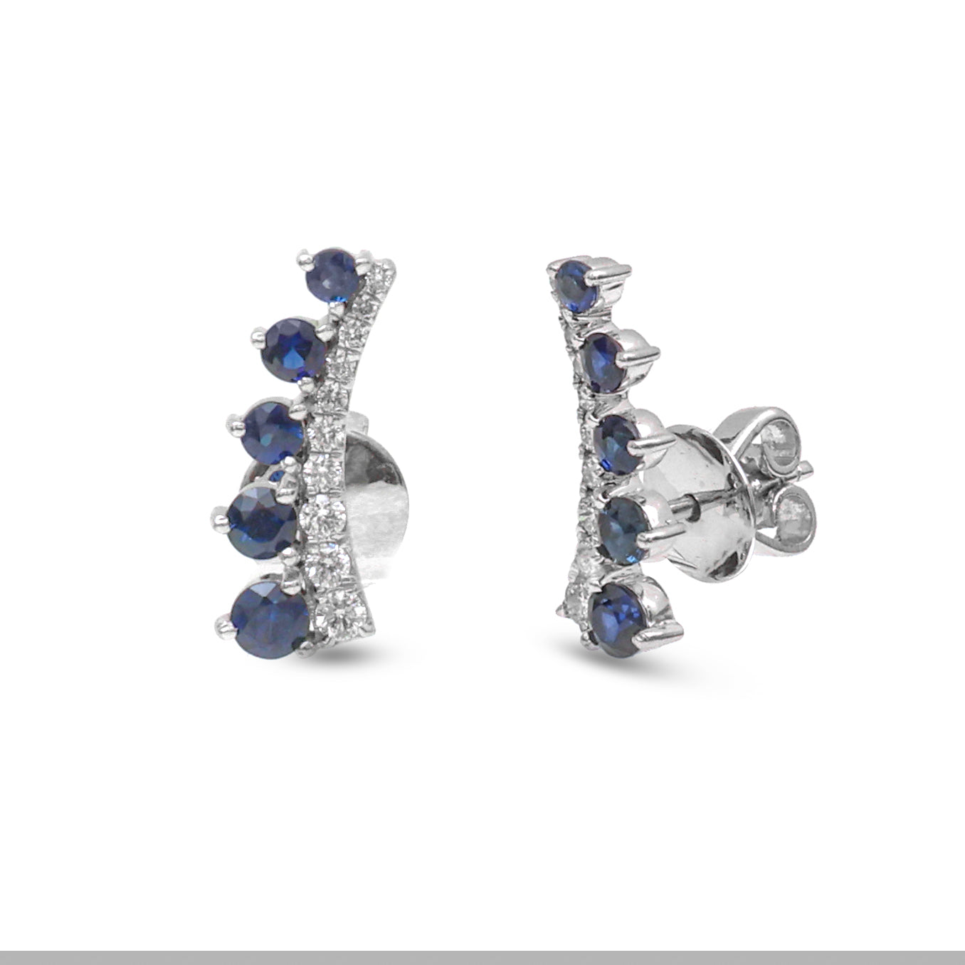 JPERG-3790/10552 Blue Sapphire Diamond Earring | 18K