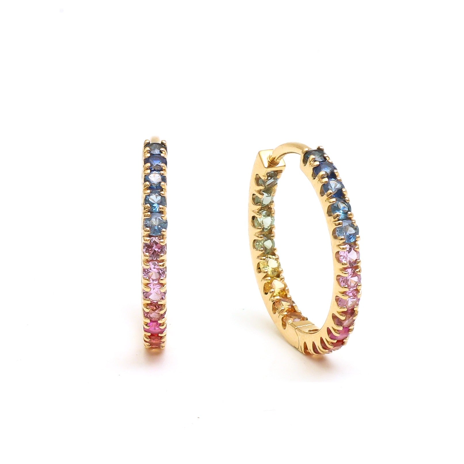 JPERG-3803/10583 Rainbow Sapphire Earring | 14K