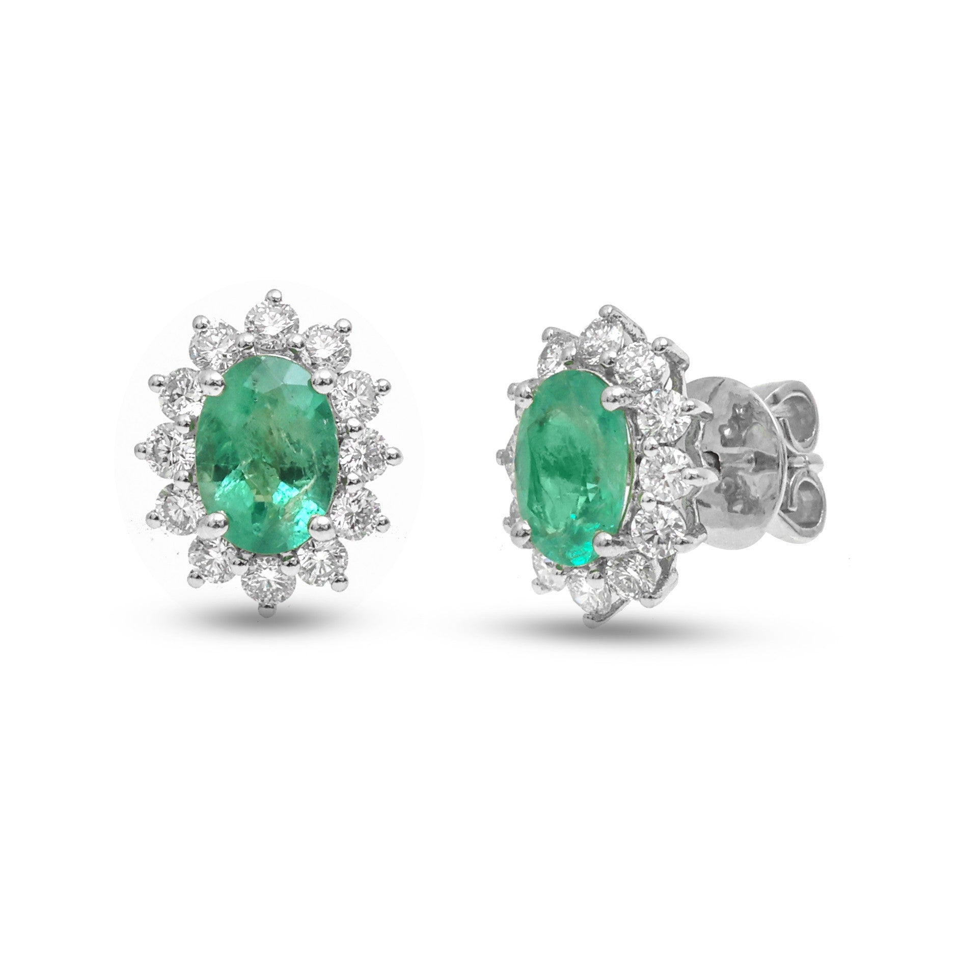 JPERG-3812/10592 Emerald Diamond Earring | 14K