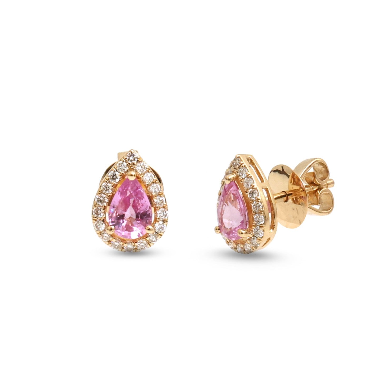 JPERG-3818/10616 Pink Sapphire Diamond Earring | 18K
