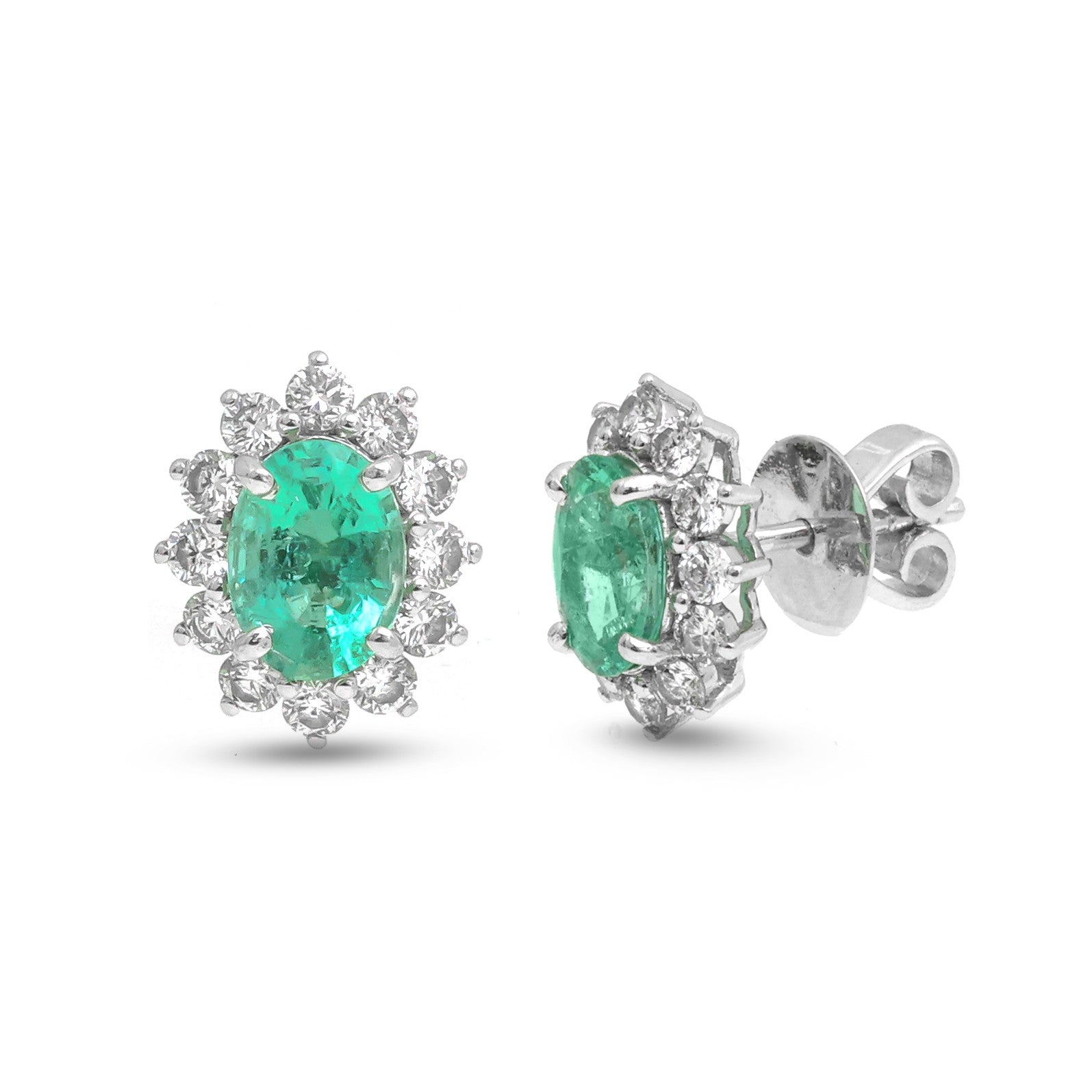 JPERG-3823/10622 Emerald Diamond Earring | 18K