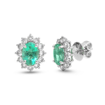 JPERG-3823/10622 Emerald Diamond Earring | 18K