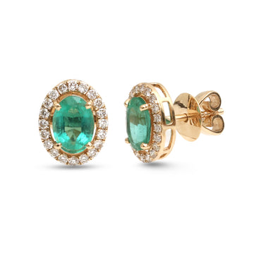 JPERG-3825/10624 Emerald Diamond Earring | 14K
