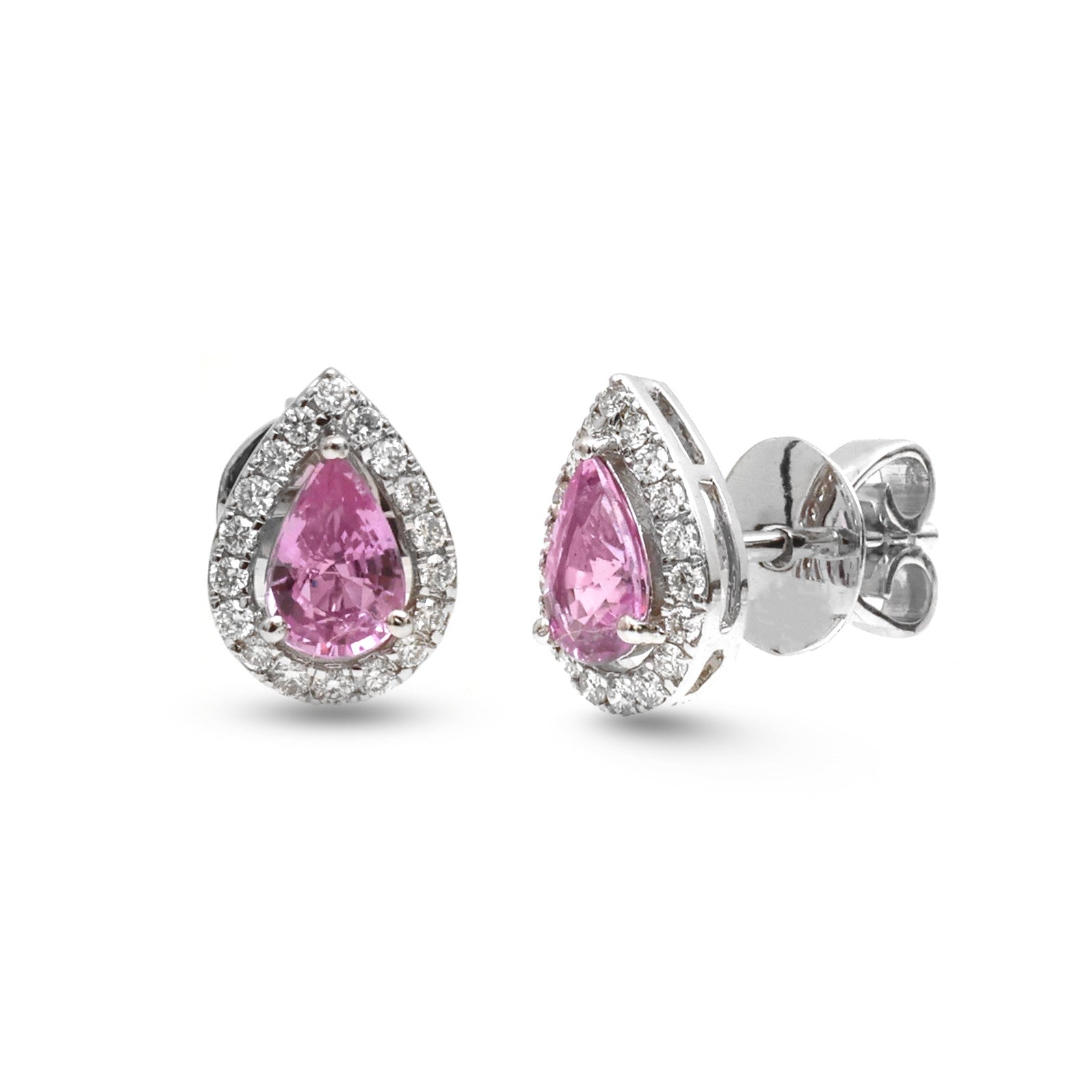 JPERG-3832/10639 Pink Sapphire Diamond Earring | 18K