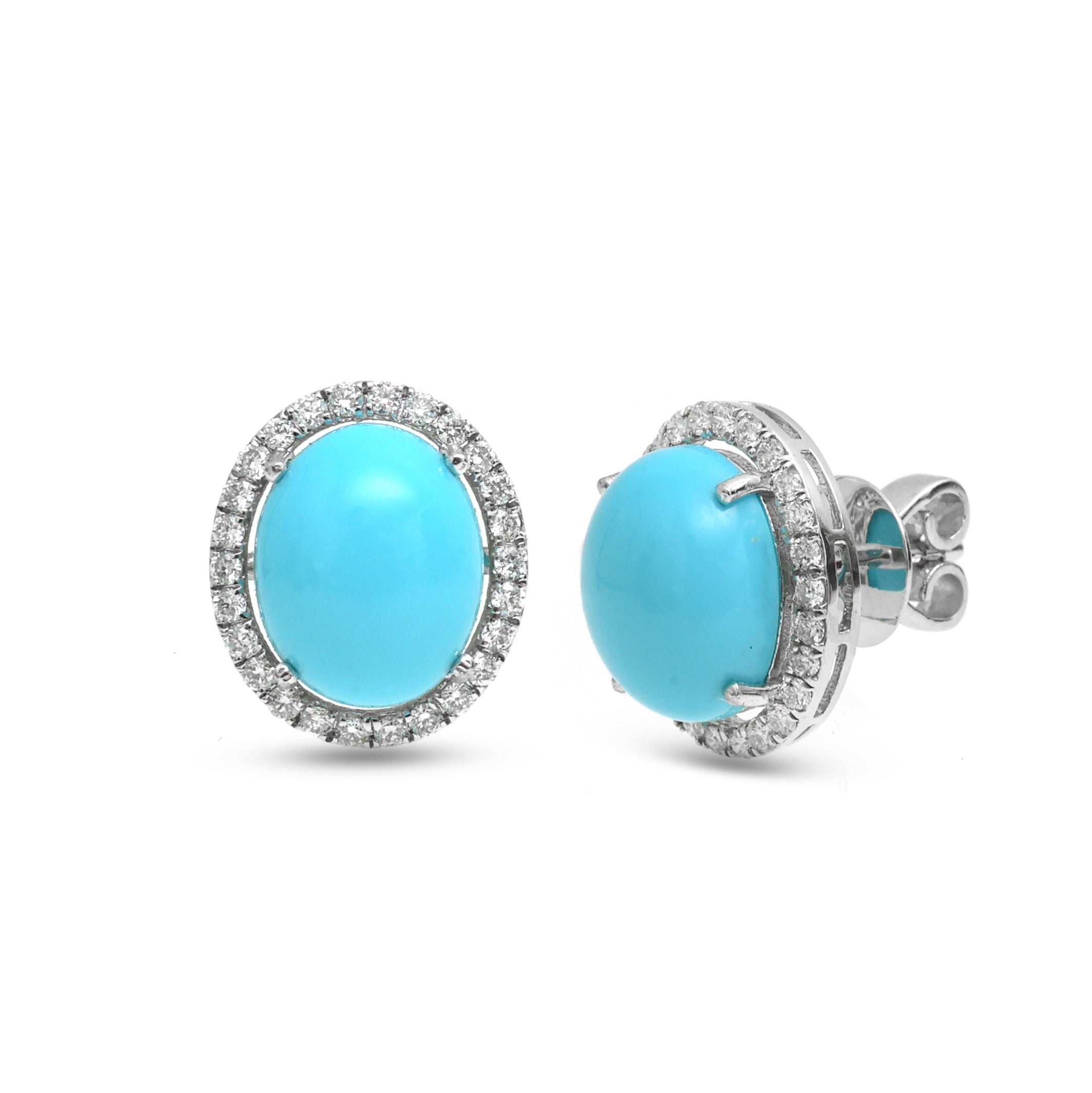 JPERG-3838/10650 Turquoise Diamond Earring | 14K