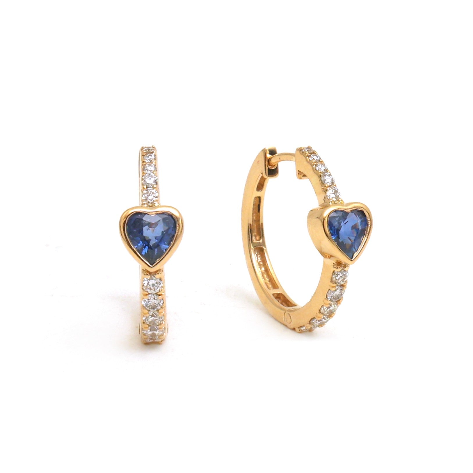 JPERG-3839/10651 Blue Sapphire Diamond Earring | 14K