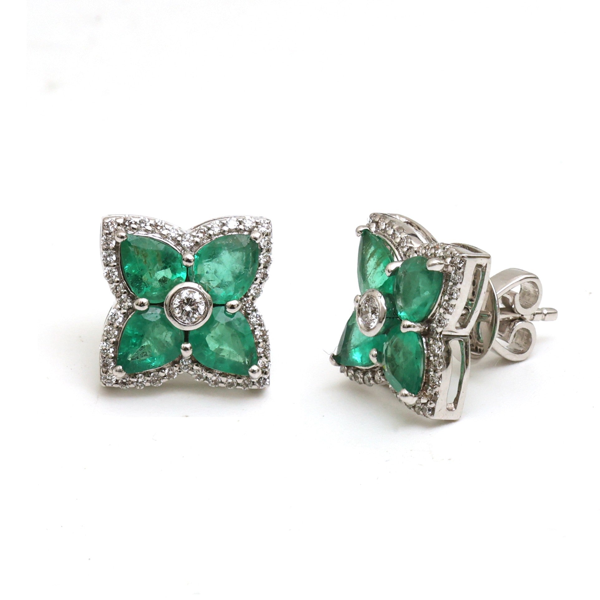 JPERG-3840/10652 Emerald Diamond Earring | 14K