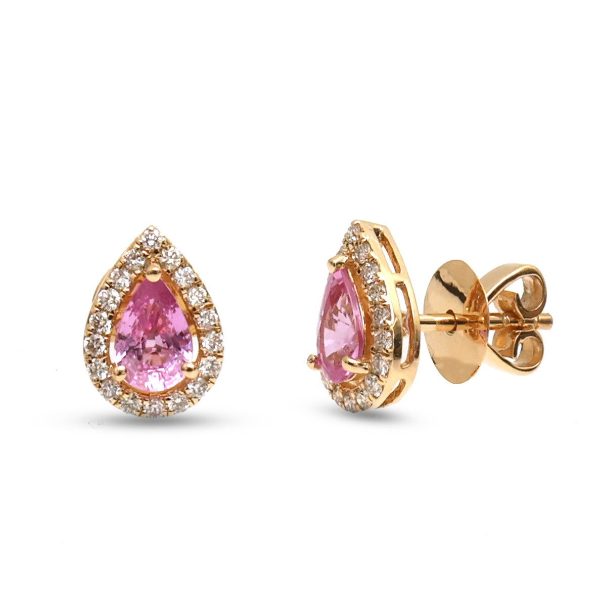 JPERG-3848/10666 Pink Sapphire Diamond Earring | 14K