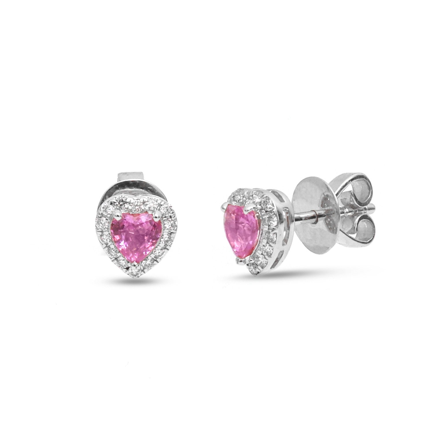 JPERG-3850/10669 Pink Sapphire Diamond Earring | 14K