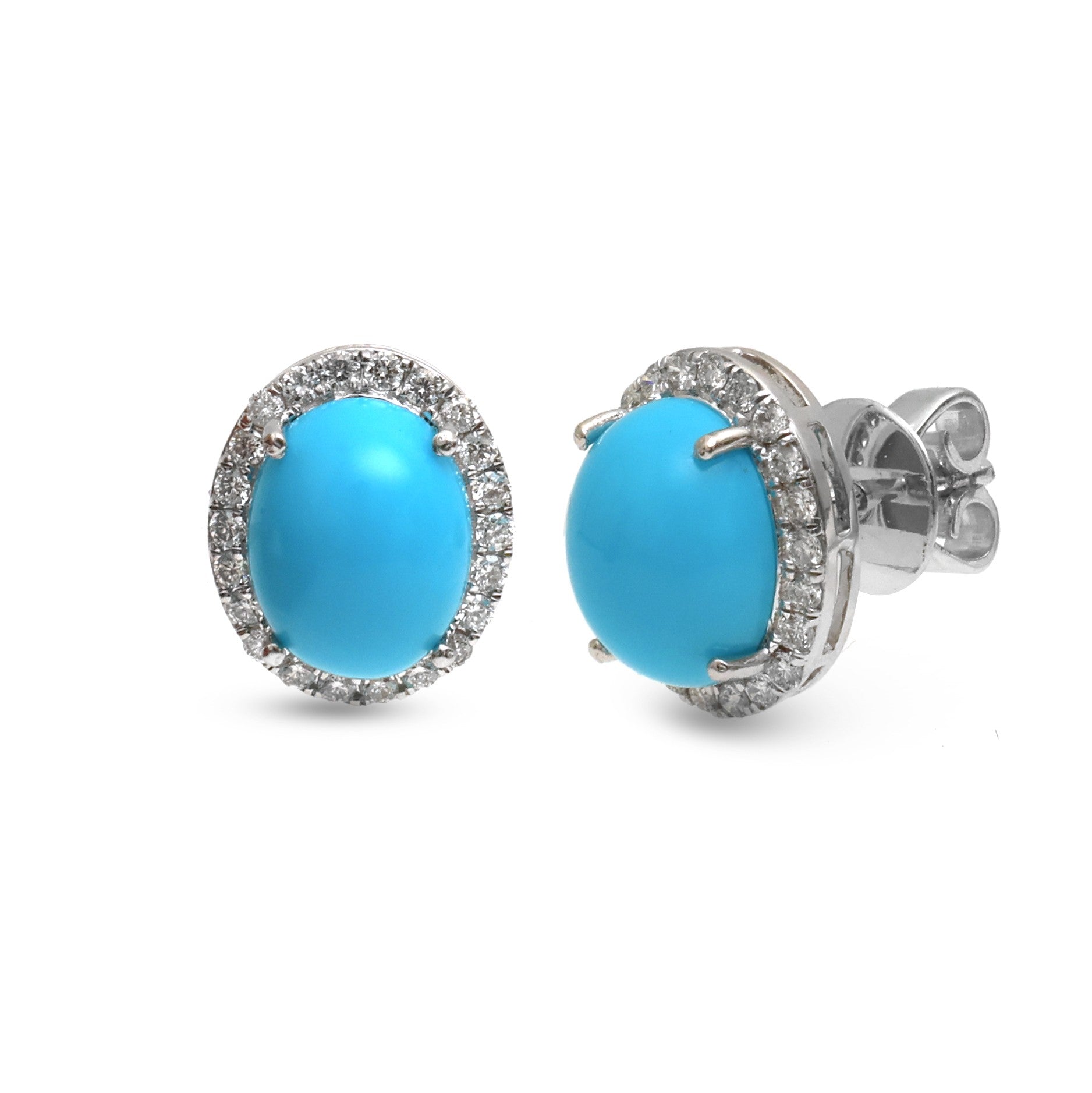 JPERG-3855/10685 Turquoise Diamond Earring | 14K