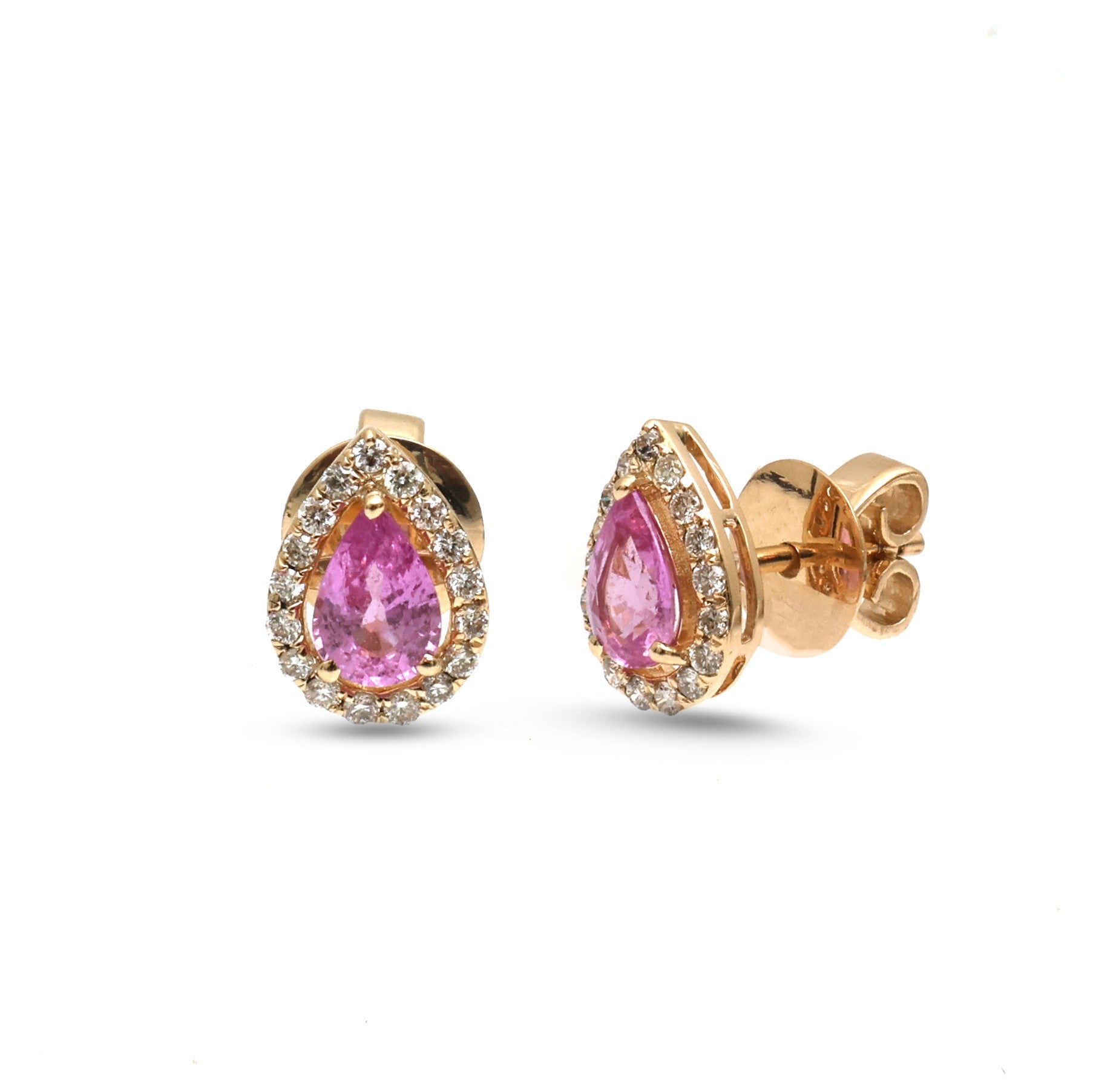 JPERG-3859/10689 Pink Sapphire Diamond Earring | 14K