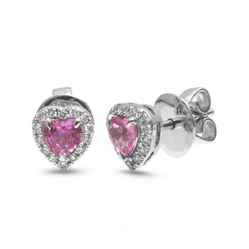 JPERG-3864/10694 Pink Sapphire Diamond Earring | 18K