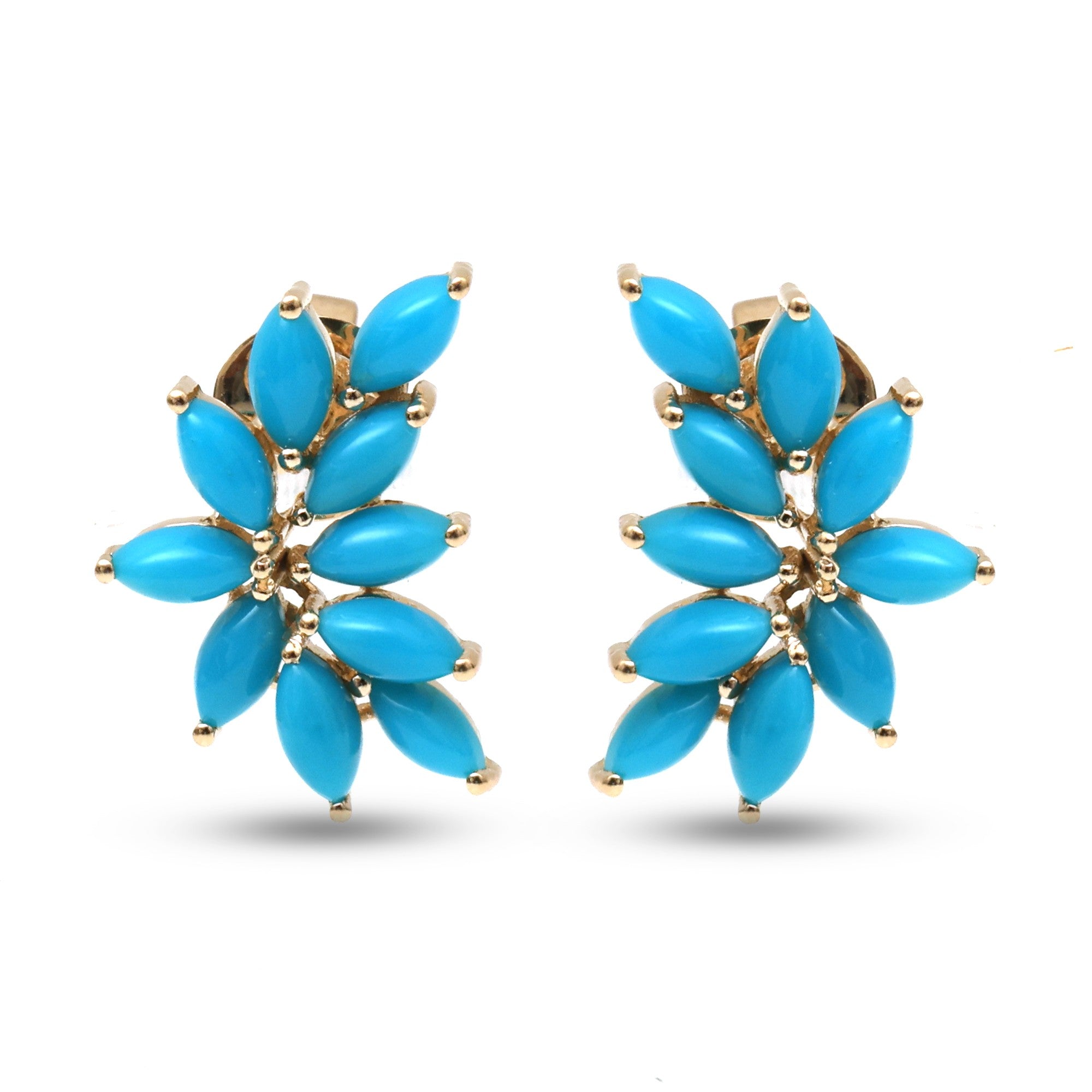 JPERG-3866/10696 Turquoise Earring | 14K