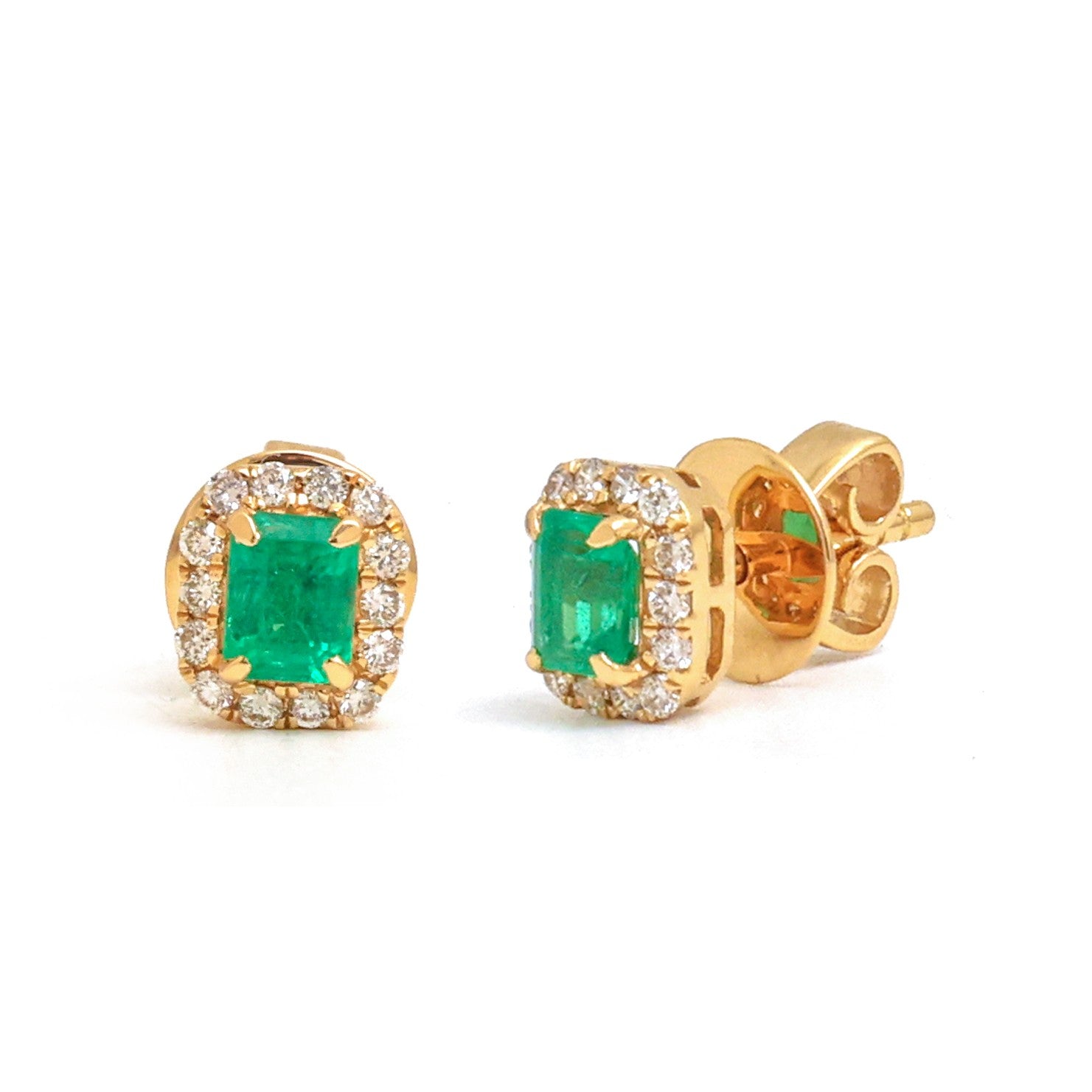 JPERG-3881/10729 Emerald Diamond Earring | 18K