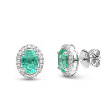 JPERG-3883/10731 Emerald Diamond Earring | 18K