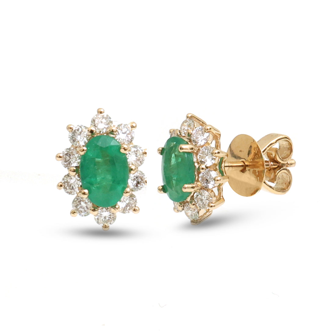 JPERG-3890/10776 Emerald Diamond Earring | 14K