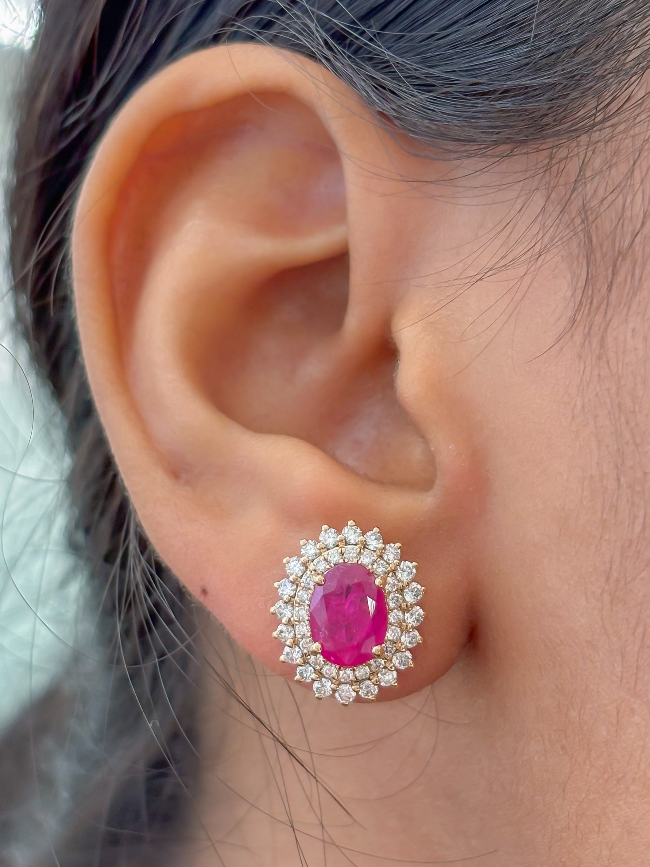 JPERG-3905/10795 Ruby Diamond Earring | 18K