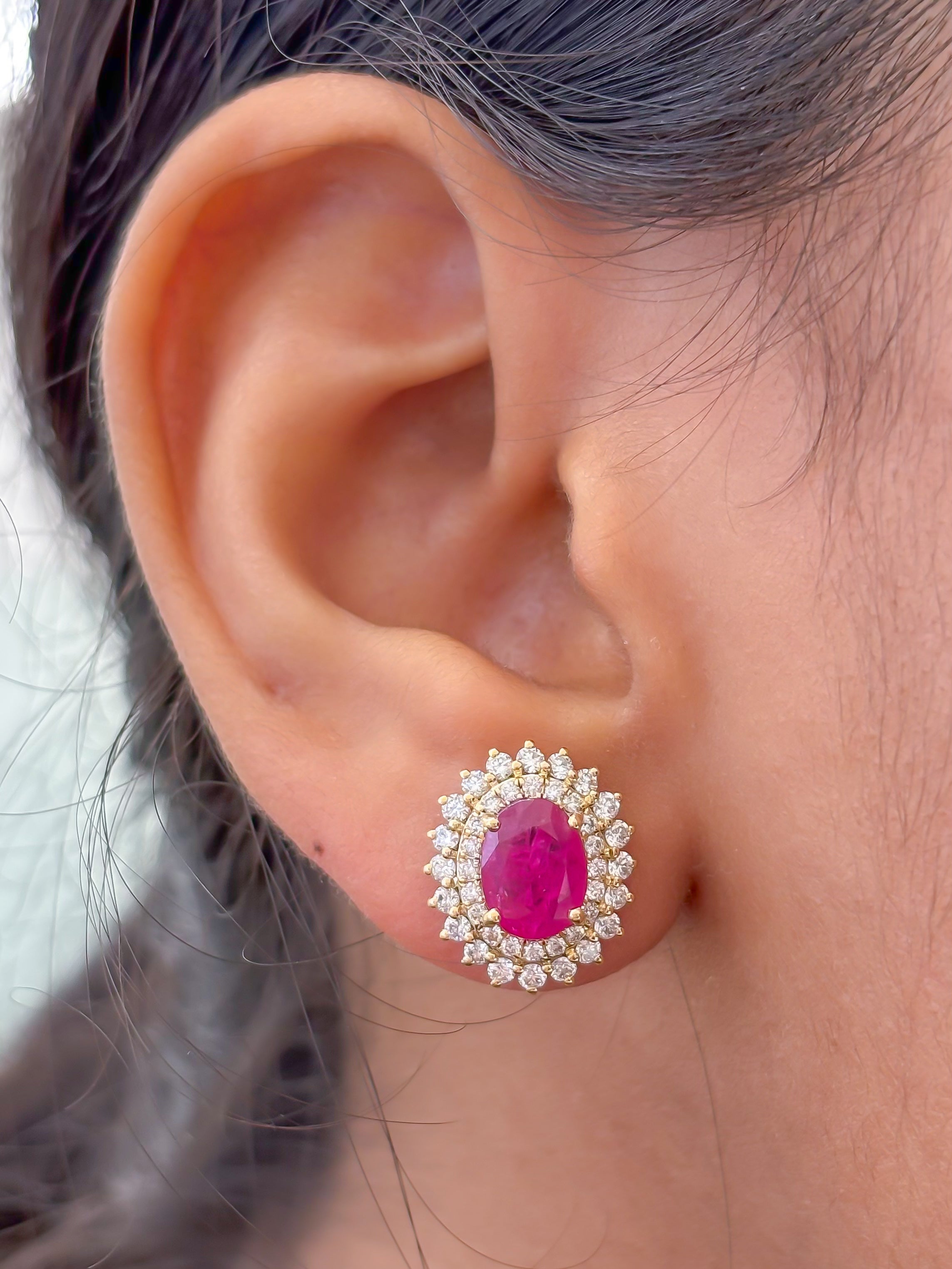 JPERG-3906/10796 Ruby Diamond Earring | 18K