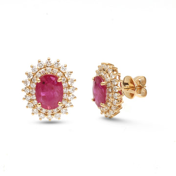 JPERG-3906/10796 Ruby Diamond Earring | 18K
