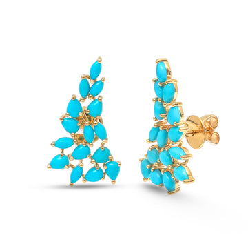 JPERG-3912/10821 Turquoise Earring | 18K