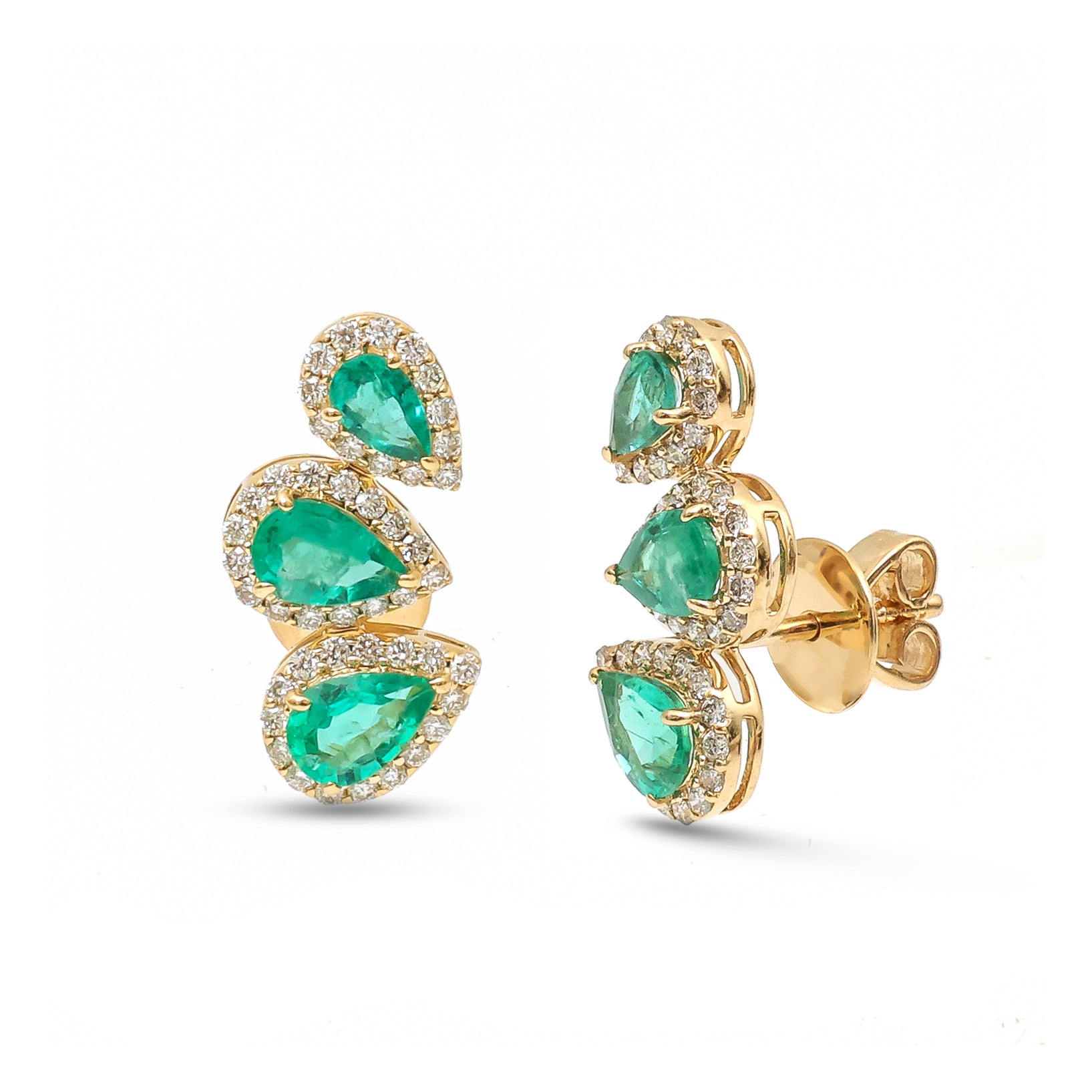 JPERG-3913/10828 Emerald Diamond Earring | 18K