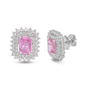 JPERG-3916/10837 Pink Sapphire Diamond Earring | 18K