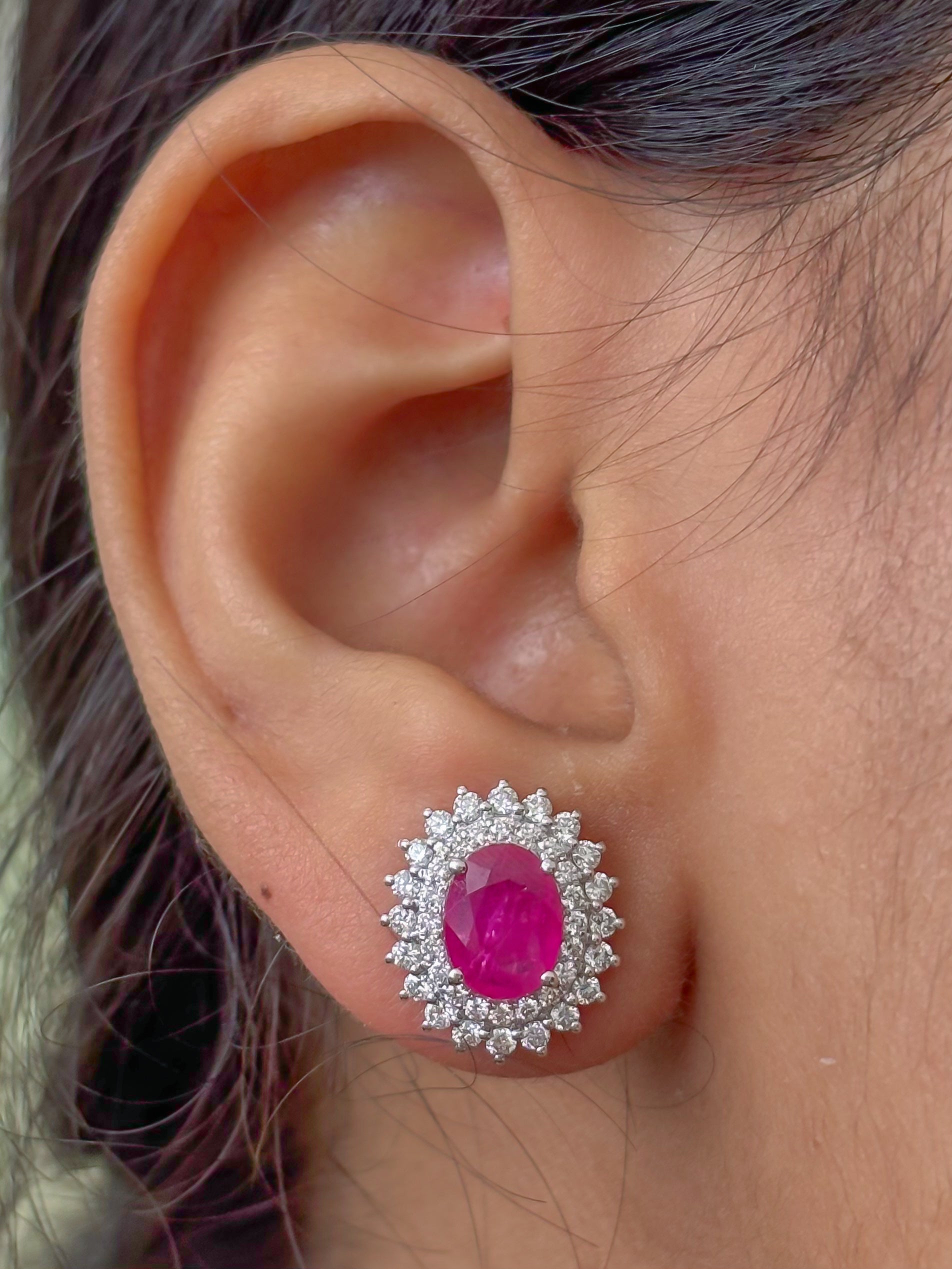 JPERG-3917/10838 Ruby Diamond Earring | 18K