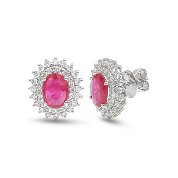JPERG-3918/10839 Ruby Diamond Earring | 18K