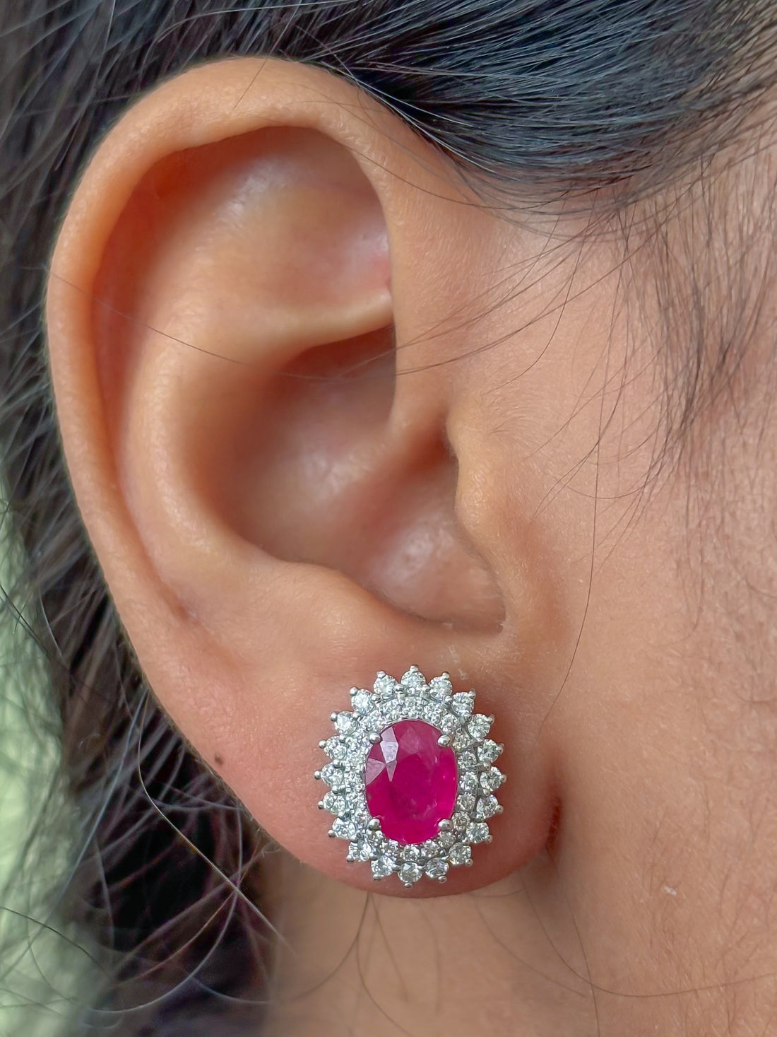 JPERG-3919/10840 Ruby Diamond Earring | 18K