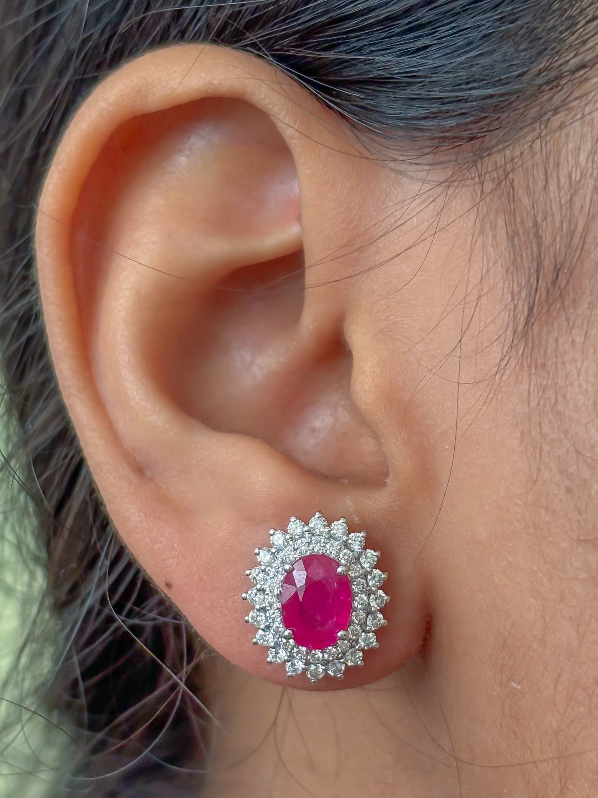 JPERG-3919/10840 Ruby Diamond Earring | 18K