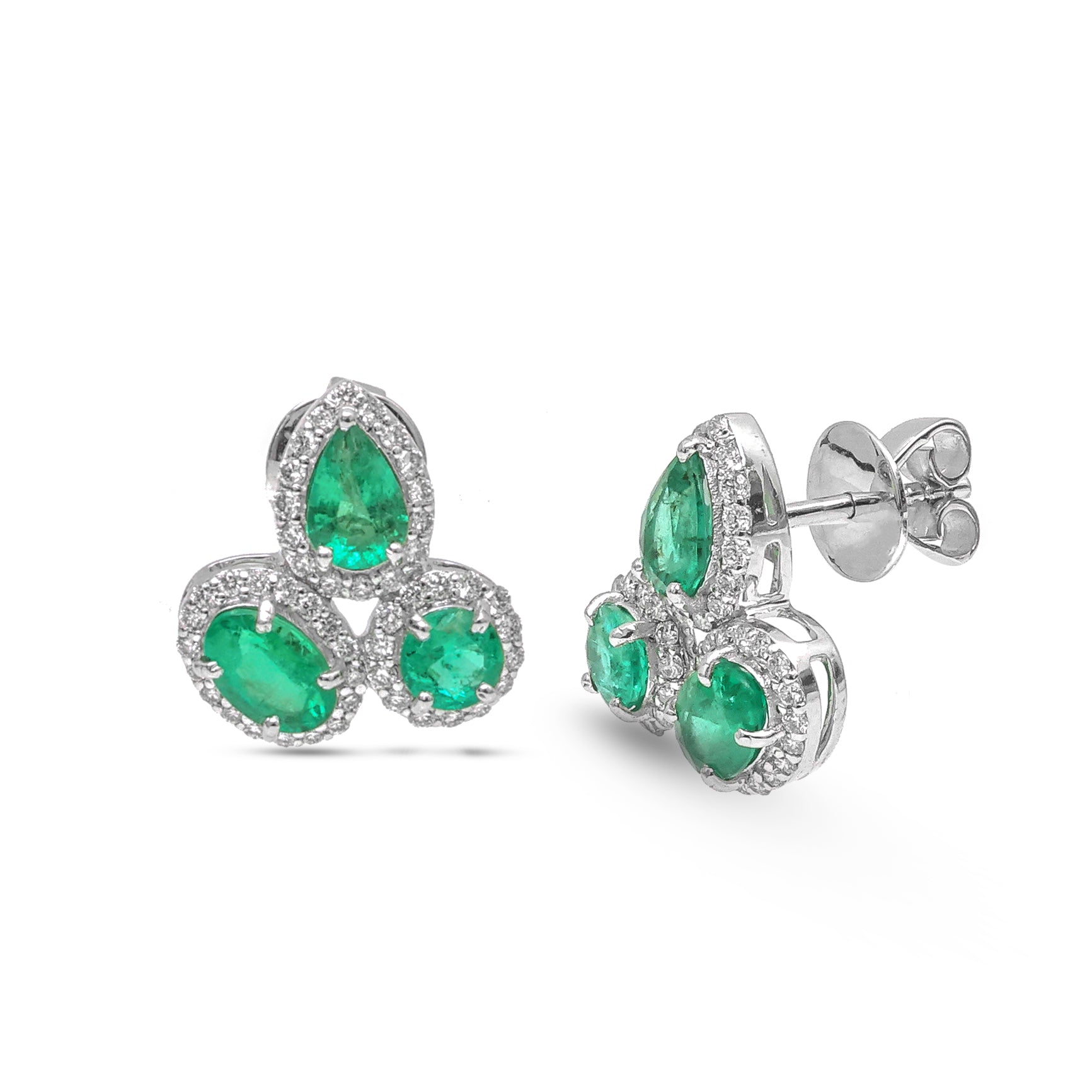 JPERG-3922/10843 Emerald Diamond Earring | 18K