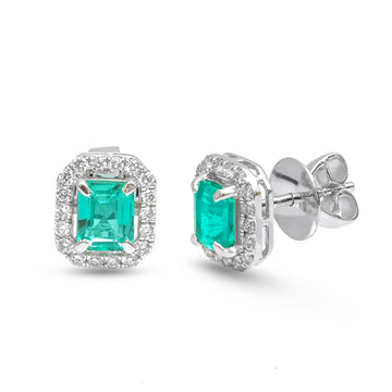 JPERG-3923/10844 Emerald Diamond Earring | 18K