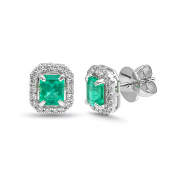 JPERG-3924/10845 Emerald Diamond Earring | 18K