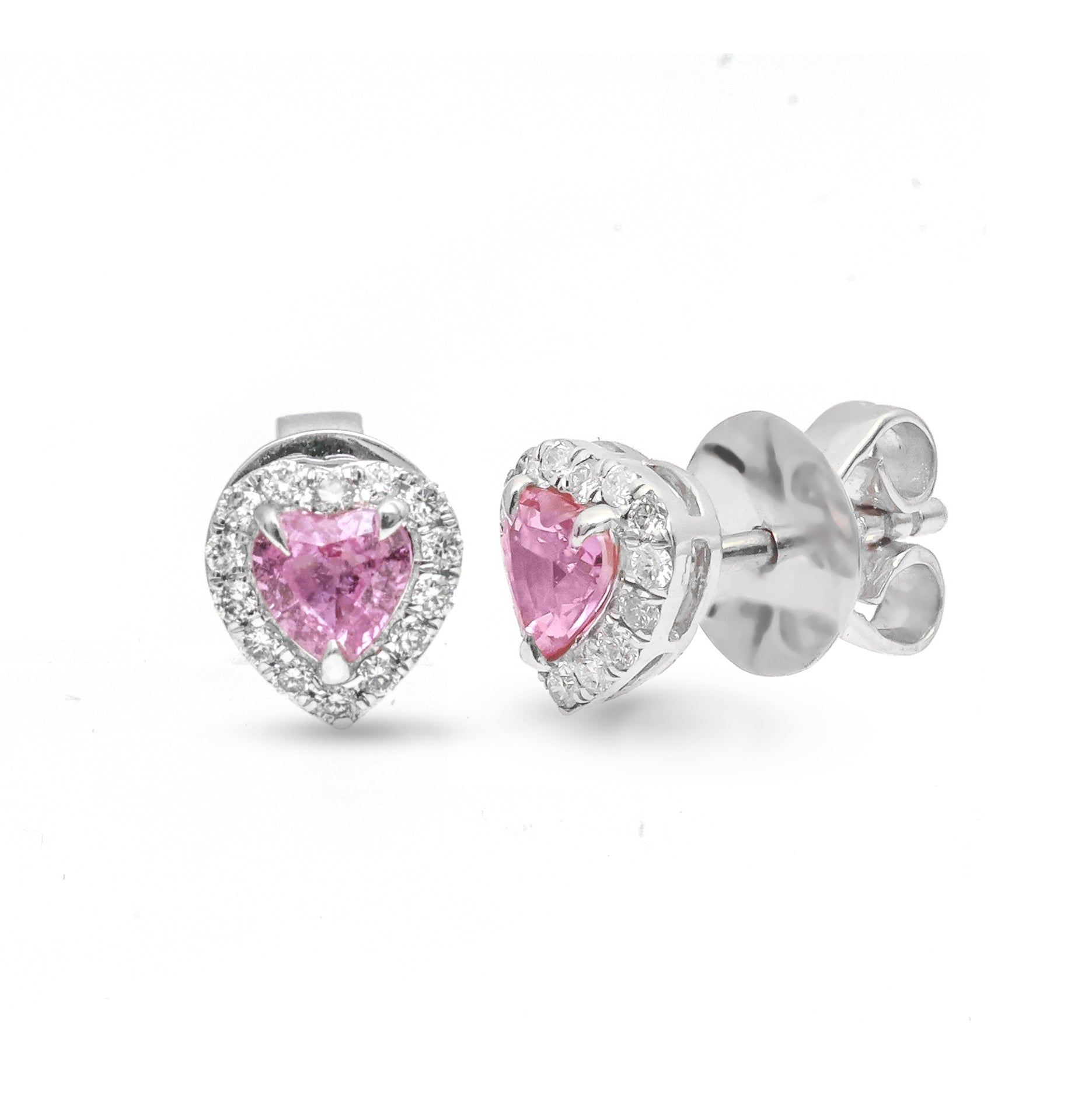 JPERG-3925/10846 Pink Sapphire Diamond Earring | 18K