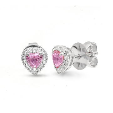 JPERG-3925/10846 Pink Sapphire Diamond Earring | 18K