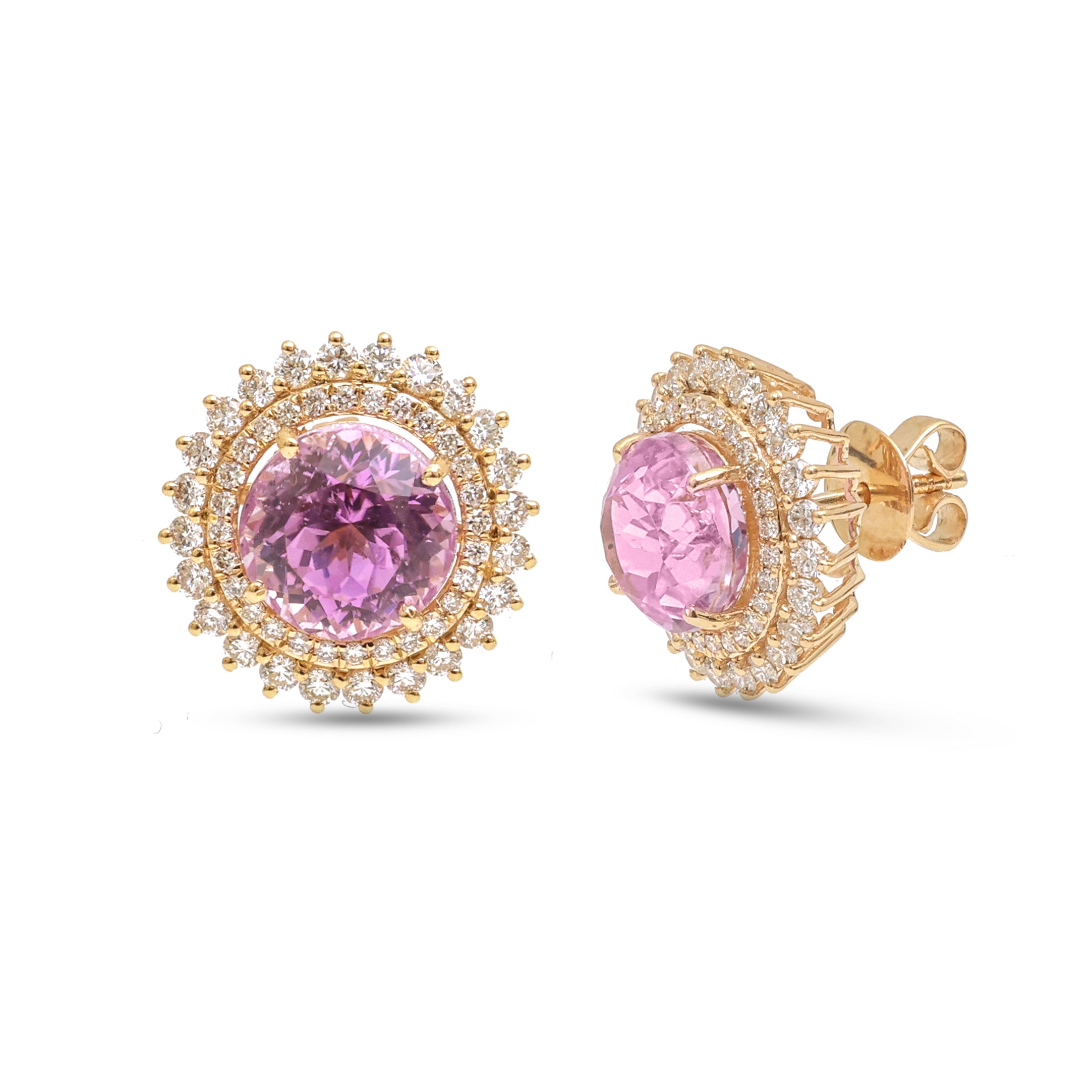 JPERG-3928/10849 Kunzite Diamond Earring | 14K