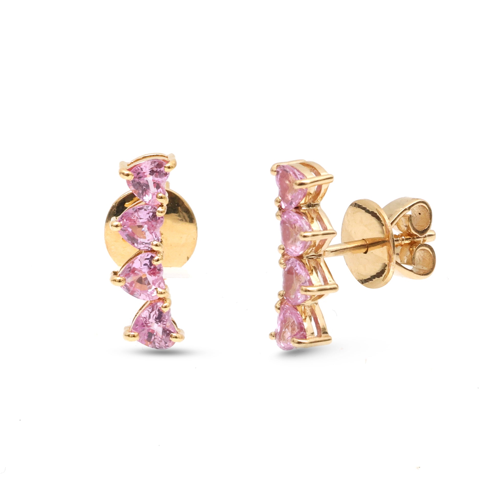 JPERG-3929/10850 Pink Sapphire Earring | 18K